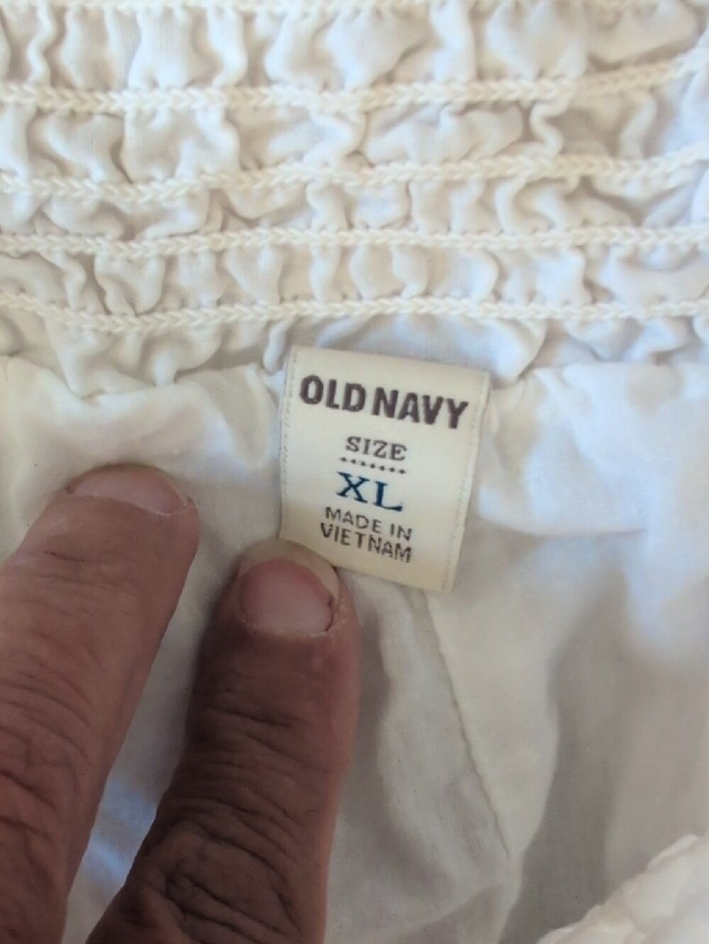 Old Navy White Tiered Skirt with Orange Floral Border - Picture 3 of 4